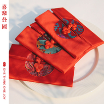 Happy Park RMBten thousand Hongbaoli is a seal wedding embroidered brocade Creative upscale Festive Wedding Chinese Red Envelope