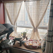 Old time crochet cotton thread curtain window screen kitchen curtain American English country garden curtain partition curtain partition curtain