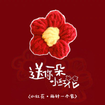 Send you a little red flower Yi Yan Qianxi wool knitting Hairband face-thin peripheral hairclip small jewelry brooch