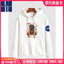 Flagship store official website Spring and autumn new sweater women hooded clothes plus velvet bear couple coat NASA2021