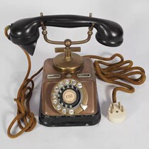 Western Antique Sweden 1930 KTAS Copper Metal Rotary Dial Phone Club for the Club