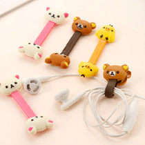 Korean cartoon cute easy bear winder hub headphone phone wire winder