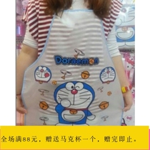 Cute Doraemon apron Ding Cat Doraemon cartoon transparent hello kitty waterproof and oil-proof apron