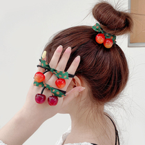 Head rope female Net red 2020 new simple temperament leather case cute pony tail high elastic rubber band tie hair Hairband