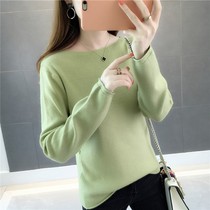 Base sweater womens long-sleeved 2021 autumn new Korean version of the word collar loose pullover Western style sweater womens inner match