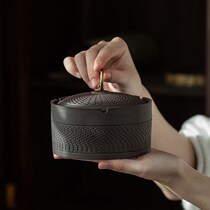 Purple sand ashtray with cover to prevent fly ash home living room modern minimalist ceramic ashtray office creative trend