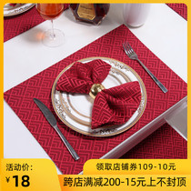 (Clearance) Buy 3 get 1 placemat new Chinese padded Western placemat insulation mat fabric coaster European table mat