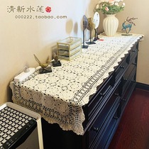 Fresh water lotus hand-woven cotton crochet crochet American country retro piano table cabinet decoration cloth