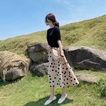 Sandro Moscoloni suit skirt womens summer new 2021 fashion Western style polka dot skirt two-piece set