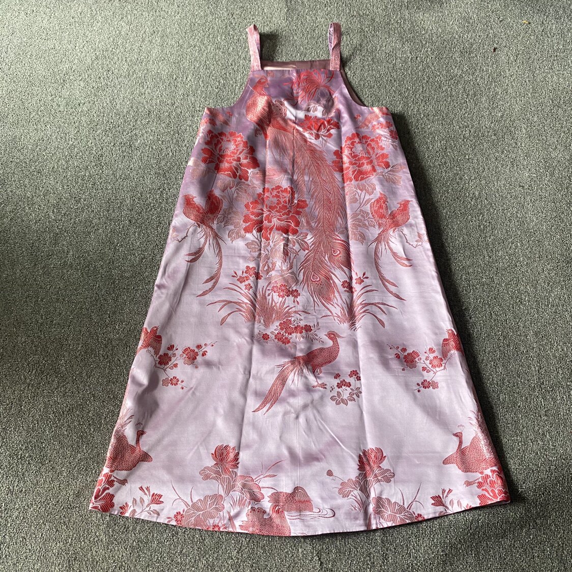 Cloud decoration totem 2021 original ethnic style women's clothing old satin silk satin casual loose baby bag dress