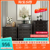 American countryside 3-45 bucket cabinet full solid wood bucket closet hall furniture containing lockers white wax wood whole room closet