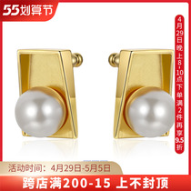 Triple Tipsy roulette pearl earrings female temperament 100 hitch minimalist Personality Earrings Lukewarm And Delicate