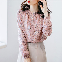 Mularsa Euros crumbled shirt woman 2022 new pleated collar shirt with a playful and reduced-age long sleeve blouse