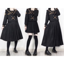Xiaojin original royal admiral orthodox JK uniform middle dress bad dark student sailor suit Long skirt female