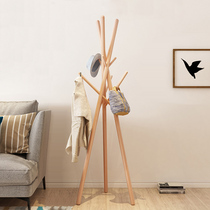 Simple clothes hat rack solid wood bedroom hanging clothes hanger sub-floor minimalist modern living room clothes rack shelve clothes hanger