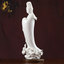 Fanqu German Ceramic Sculpture 17-inch Lihe Guanyin Bodhisattva Arts and Crafts Master Chen Wende hand-signed version