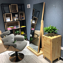 Floor mirror hair salon mirror table wooden salon fashion simple barber shop mirror hair salon dedicated
