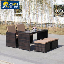 Outdoor table and chair balcony small table and chair rattan chair three-piece set outdoor garden leisure chair tea table and chair combination outdoor chair