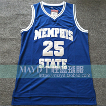 Custom 25 Hardaway Memphis University Jersey Penny personality retro embroidery basketball match suit personality