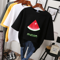 plus size womens summer clothing 2022 new belly cover bottoming shirt loose foreign air plus weight loss short sleeve T-shirt