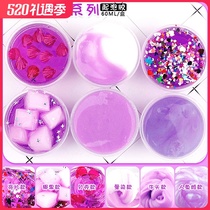 Foaming glue slime finished net red girl heart crystal mud transparent decompression slime bubble foaming glue cheap