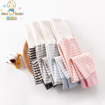 Baby high waist belly pants Newborn baby pants spring and autumn can open the crotch male and female childrens autumn pants pure cotton single 1-3 years old