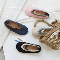 Korean Version Spring Summer Season New Girl Single Shoes Soft Bottom Retro South Korea Grandma Shoes Children Stitch Shoes Dance Shoes