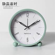 Silent small bedroom metal student desktop alarm clock Simple ins girl pointer type study study