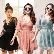 2021 New Conjoined Hard Cup Ladies Swimsuit Sexy Lace Shades to Swim Suit