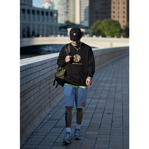 Furnace autumn China China element print round neck sweater mens national tide couple coat coat no hat loose top