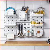 Kitchen free from punching hole Hole Plate Shelve Stainless Steel Wall-mounted Wall Seasoning Cutter Bowls of dishes Containing Racks