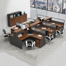 Type L Desk Chair Composition Staffs Brief Modern Double 4 People Position Screen Office Staff Partition station cassette