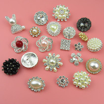 High-grade metal drill buckle pearl buckle coat windbreaker fur coat button shirt chiffon button clothes decorative buckle