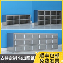 Stainless steel employee shoe cabinet dust-free workshop Laboratory food factory with door to change shoe cabinet single and double-sided shoe stool customization