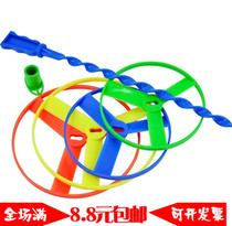 Hand push UFO Flying Fairy educational childrens toys plastic bamboo dragonfly stall hot toys