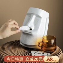 Creative ceramic figures stone portrait napkin tissue box Korean retro funny drawing box niche exclusive B & B furnishings