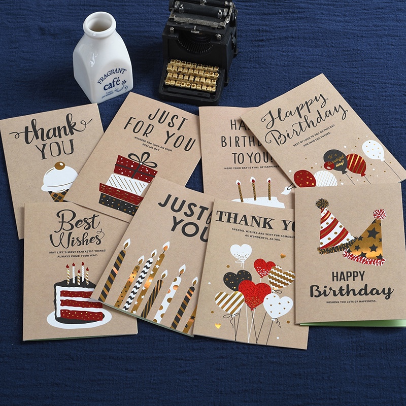 Korea Creative Simple Hot Brockshift Business Birthday Greetiness Card Employee Blessings Message Card