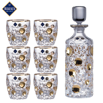Czech imported BOHEMIA Crystal whisky wine bottle European high-end engraved gold goblet set