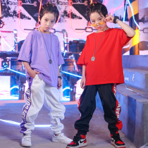 Boys hip-hop suit Hip-hop loose childrens hiphop dance suit La la fuck clothes Childrens performance suit