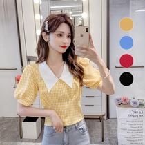 Short-sleeved chiffon shirt womens summer 2021 New French Shirt Waist foreign style shirt