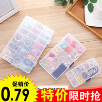 Practical Korea transparent plastic jewelry box small plaid storage box medicine box portable jewelry box jewelry box