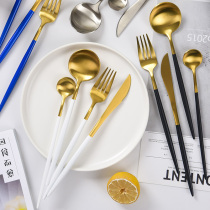 304 stainless steel eat steak knife and fork plate set ins wind Western tableware knife fork and spoon three-piece set household full set