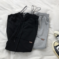 2020 Autumn foot adjustment pants female Korean version of loose Joker slim elastic cotton terry casual pants sports pants