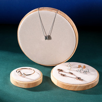 Round super fiber solid wood jewelry bracelet bracelet display props jewelry ring stand