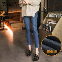 Men & Joni Montomi pregnant women pants autumn and winter wear fashion Joker slim slim jeans belly pants