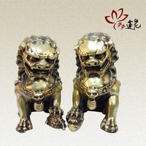 Step Foot Lotus Pure Bronze Beijing Lions Palace Gate Lion Swing Piece Home Gift Furnishing
