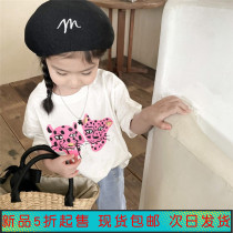 2022 children short sleeve T-shirt girl summer clothing Han edition foreign air pure cotton fashion new loose baby child compassionate