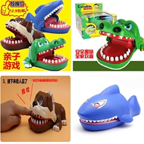 Evil dog can bite crocodile toy tricky clip hands press teeth bite fingers Shark puppy spoof whole new