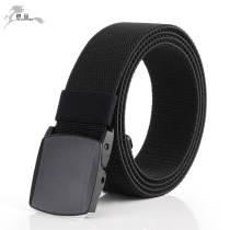 Canvas belt men and women belt youth metal free Korean military training automatic buckle casual jeans Outdoor