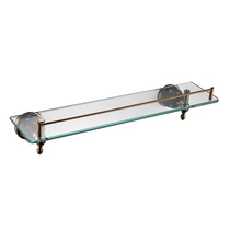 Hanmaite Antique style Monolayer Glass Shelve Stainless Steel Bathroom Hardware Pendant rose gold 8510B